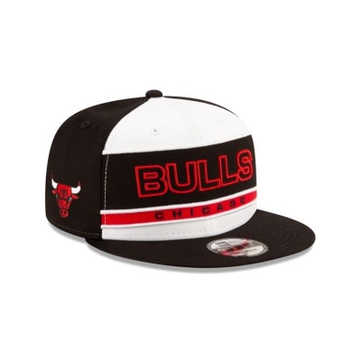 Black Chicago Bulls Hat - New Era NBA Stripe 9FIFTY Snapback Caps USA3185462